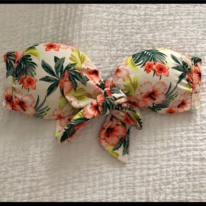 Hollister Floral Strapless Bikini Top